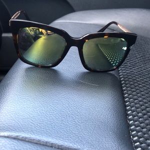 DIFF sunglasses,tortoise frame green/yellow lenses